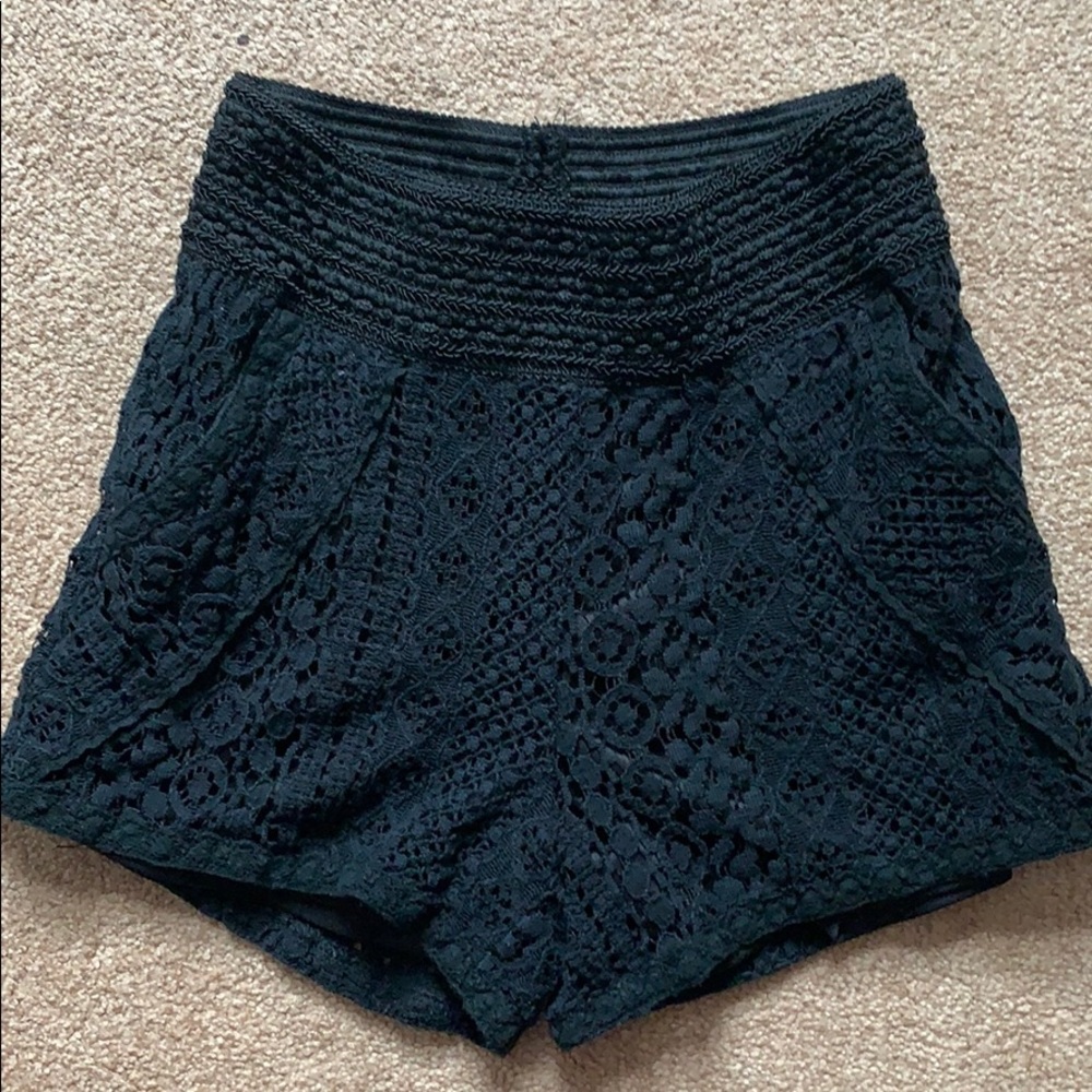 black lace shorts